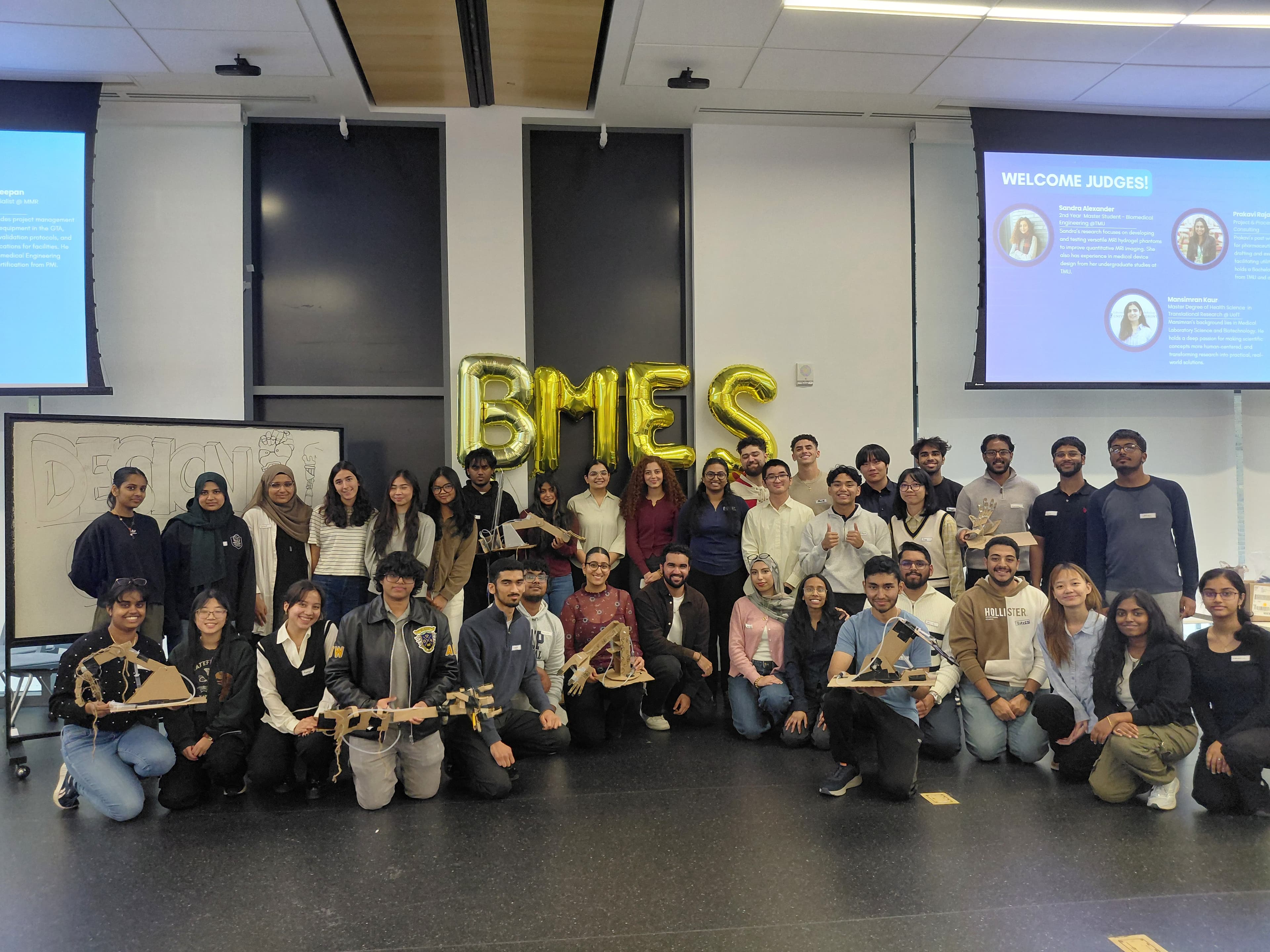 The BMES TMU team together at a chapter event